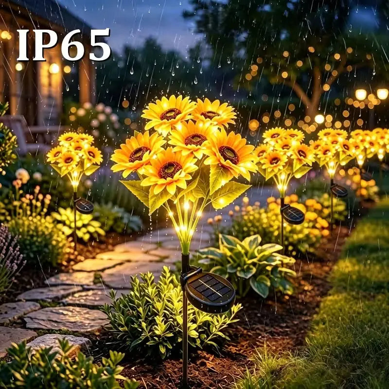 Solar Sunflower Garden Lights – IP65 Waterproof LED 6-Pack Solar Garden Light HIP