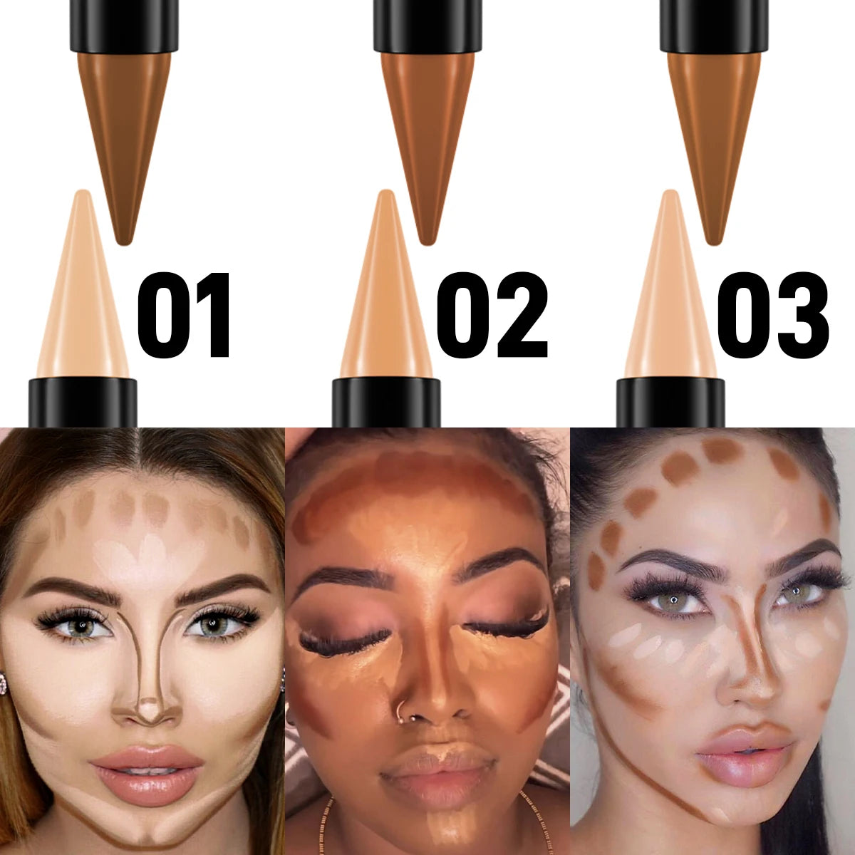 KAFURUX Double-Ended Contour Stick – Highlight & Shadow Duo Contour Highlight Stick HIP