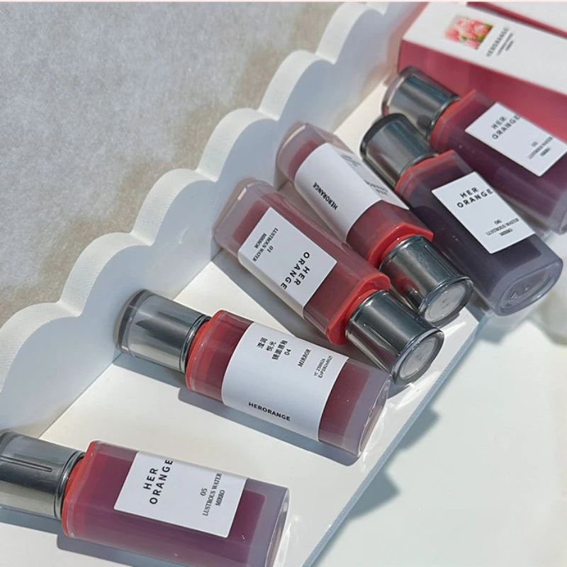 New Jelly Mirror Lip Glaze Transparent Water Glossy Lipgloss Mocha Brown Liquid Lipstick Moisturizing Lasting Red Lip Tint Stain HIP
