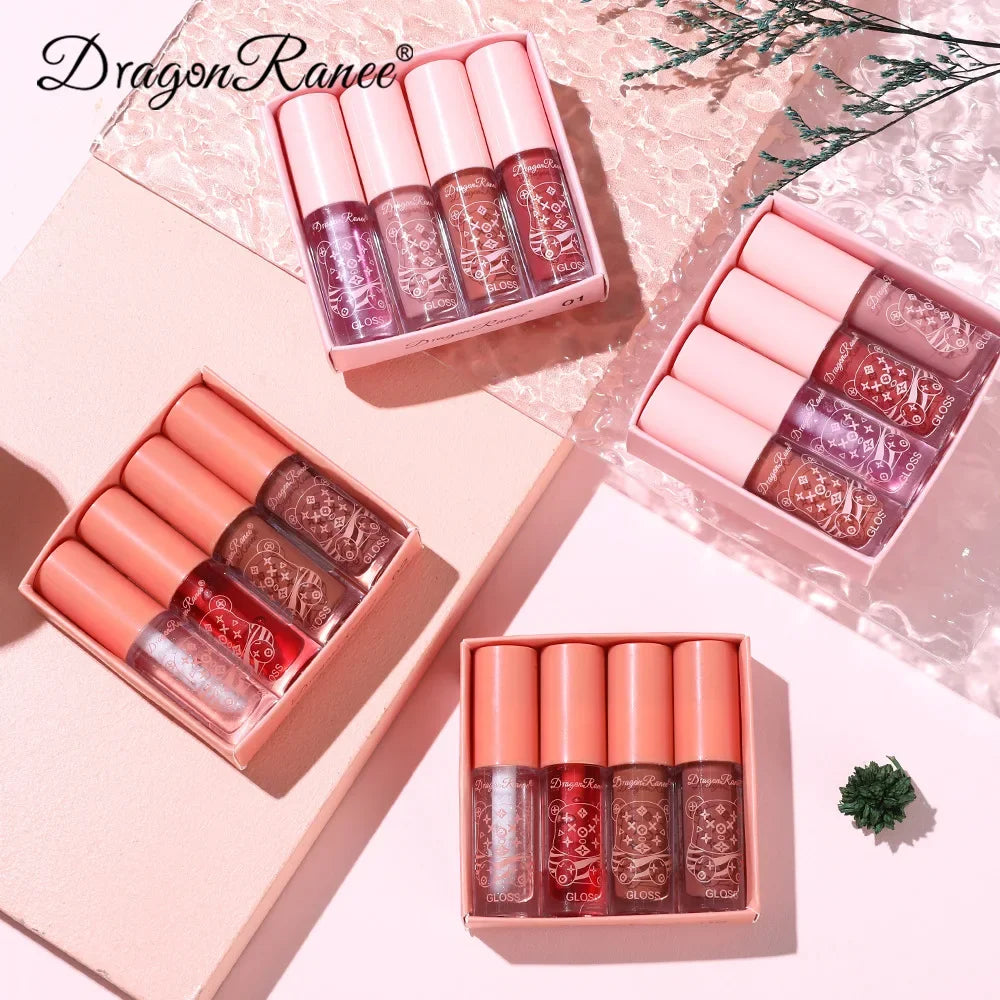 Dragon Ranee Plumping Mirror Lip Gloss Set – Long-Lasting Shine Lip Gloss Set HIP