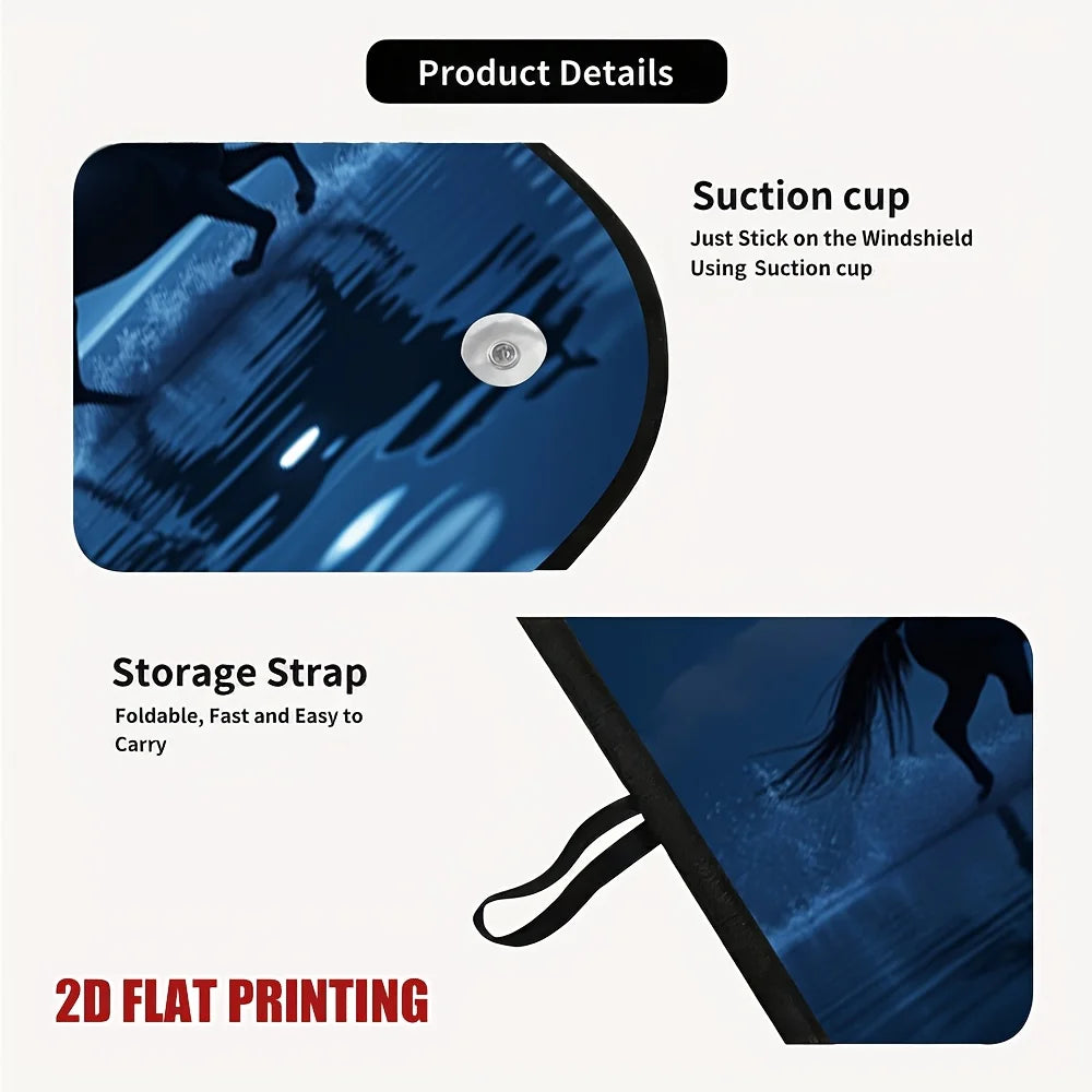 2D Car Windshield Sunshade – UV Protection Polyester Print Car Windshield Sunshade HIP