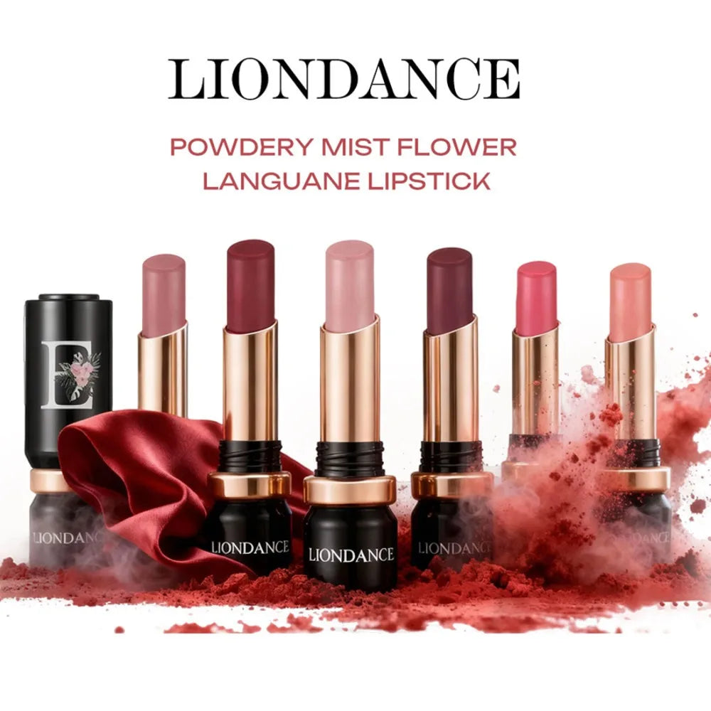 Velvet Mist Flower Lipstick High Pigment Long Lasting Matte Lip Gloss Dark Rich Colors Waterproof Creamy Smooth Lips Makeup HIP