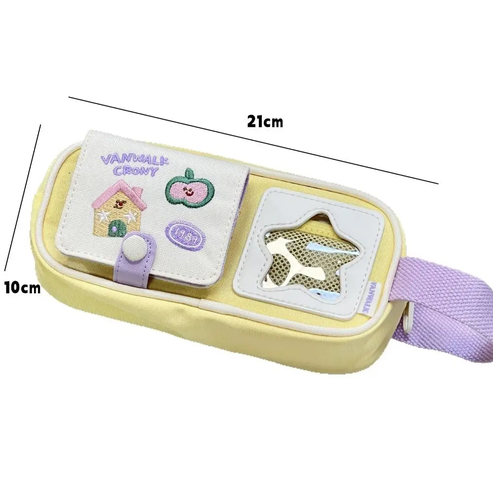 Large Capacity Canvas Pencil Case – Star Picnic Pen Bag Canvas Pencil Case HIP