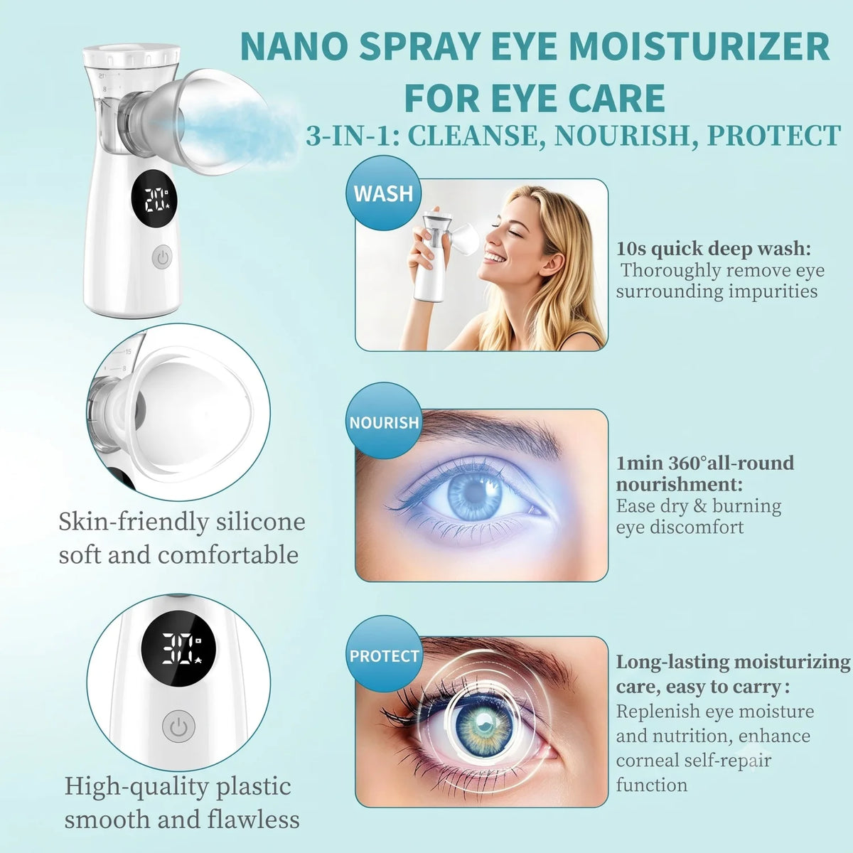2-in-1 Face & Eye Nano Mist Sprayer with Eyeshade Nano Mist Sprayer HIP