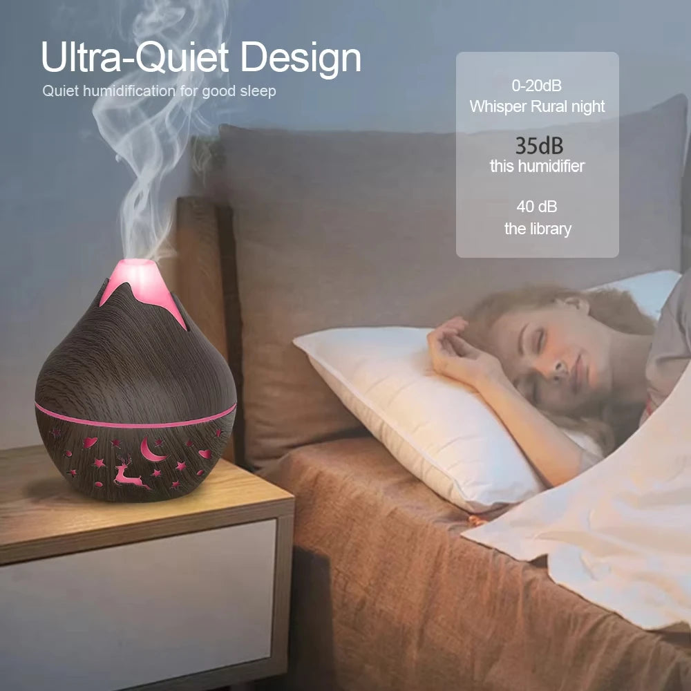 200ml USB Cool Mist Aroma Diffuser – Wood Grain Humidifier Aroma Diffuser Humidifier HIP