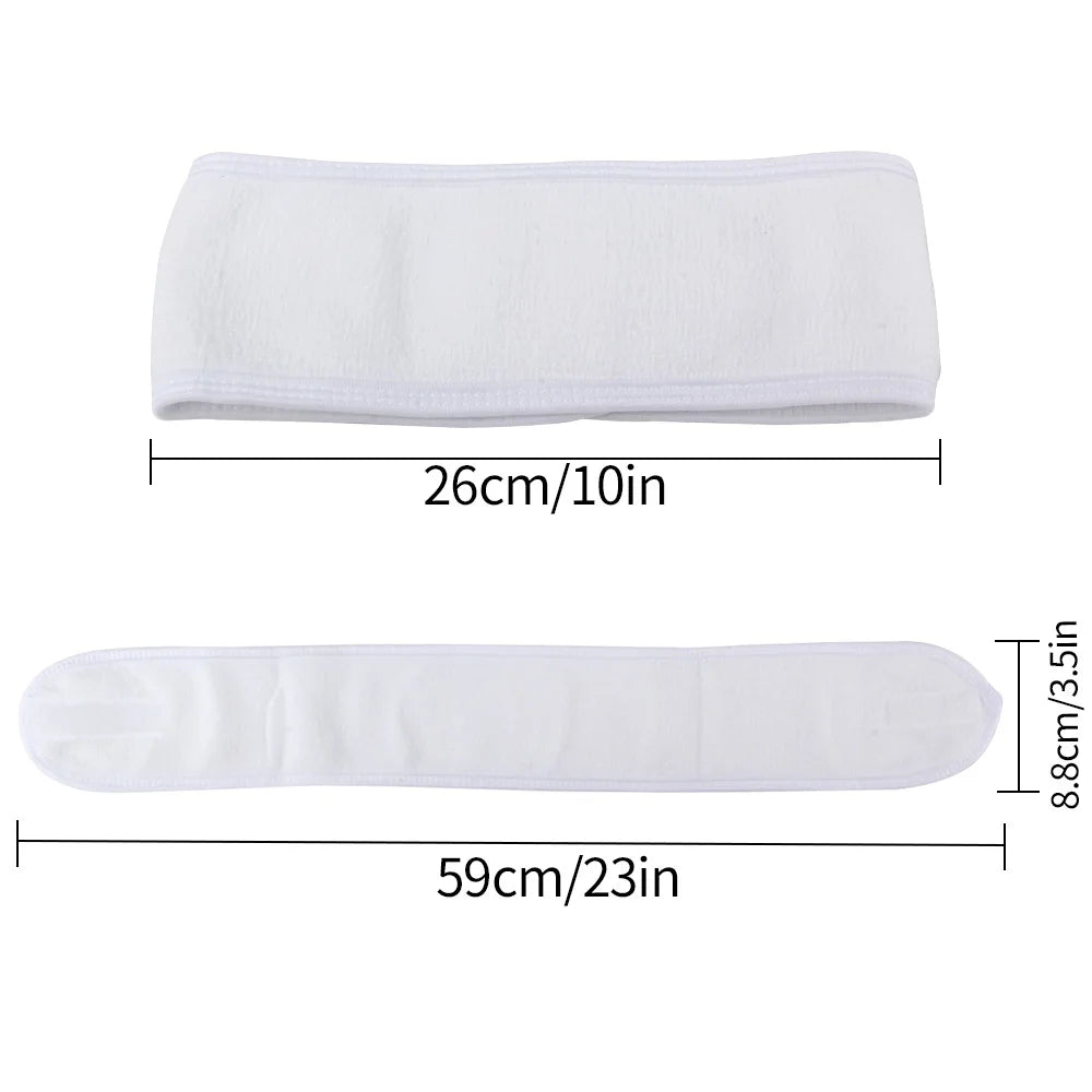Eyelashes Extension Spa Face Headband Wrap Head Terry Cloth Headband Make Up Stretch Towel with Magic Tape Makeup Accessories HIP