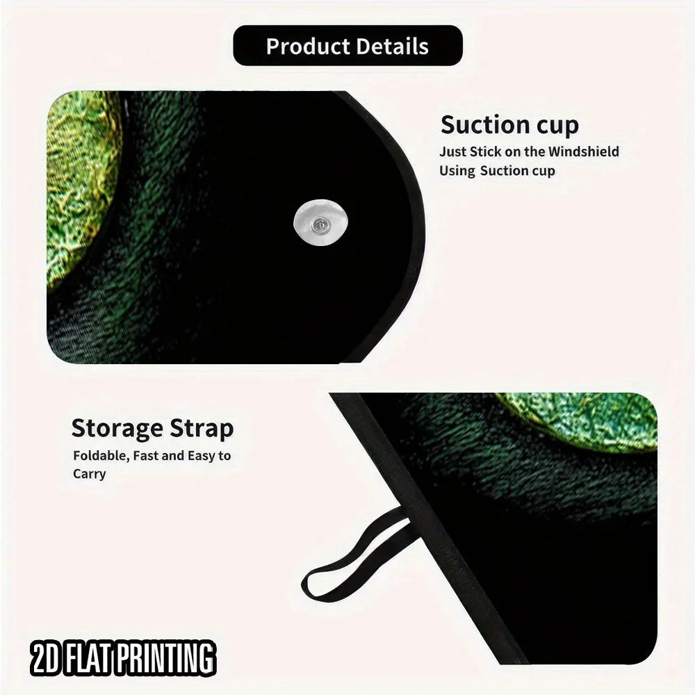 2D Cat Eyes Car Sunshade – Foldable, 4 Suction Cups Car Windshield Sunshade HIP