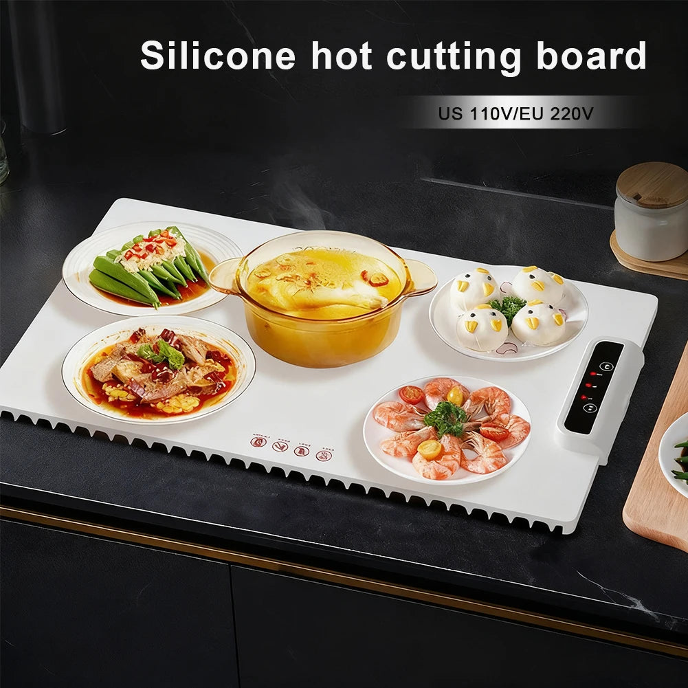 Food Electric Warming Tray Fast Heating Foldable Food Warmer Plate 60°C-100°C Adjustable Temperature Keeps Food Hot Warming Tray HIP