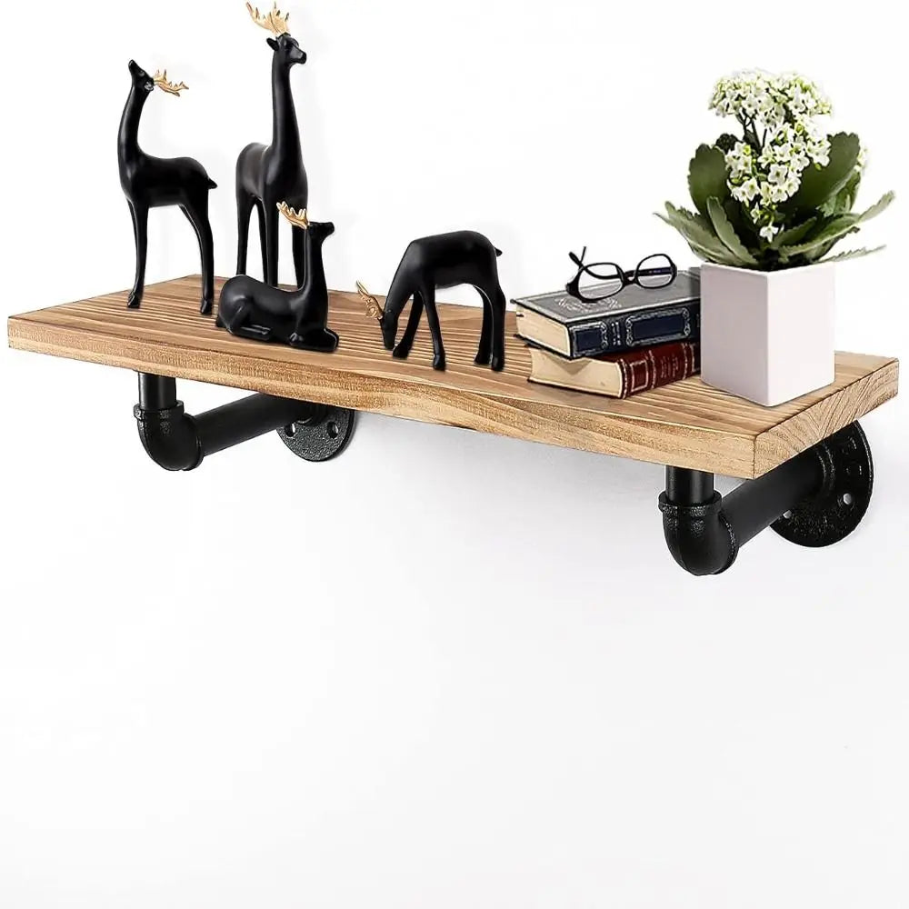 Heavy Duty Floating Shelf Bracket – Black Metal Wall Mount Shelf Bracket HIP