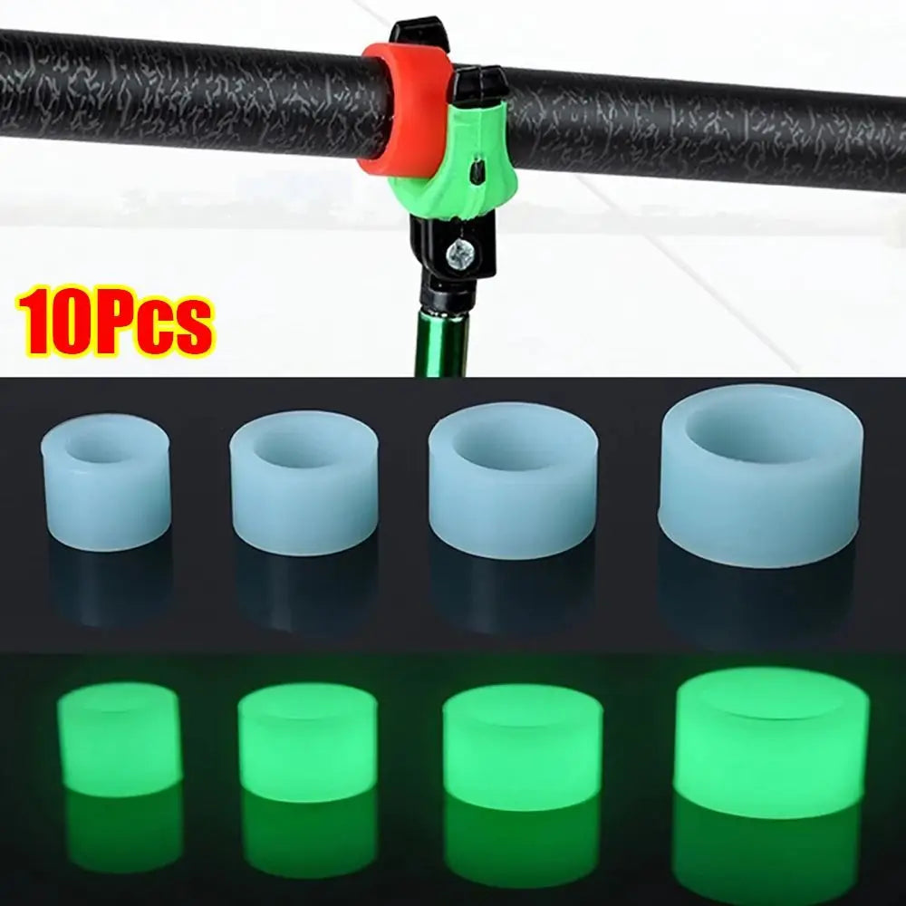 10-Pack Luminous Silicone Fishing Rod Stop Rings Anti-Slip Fishing Rod Stop Rings HIP