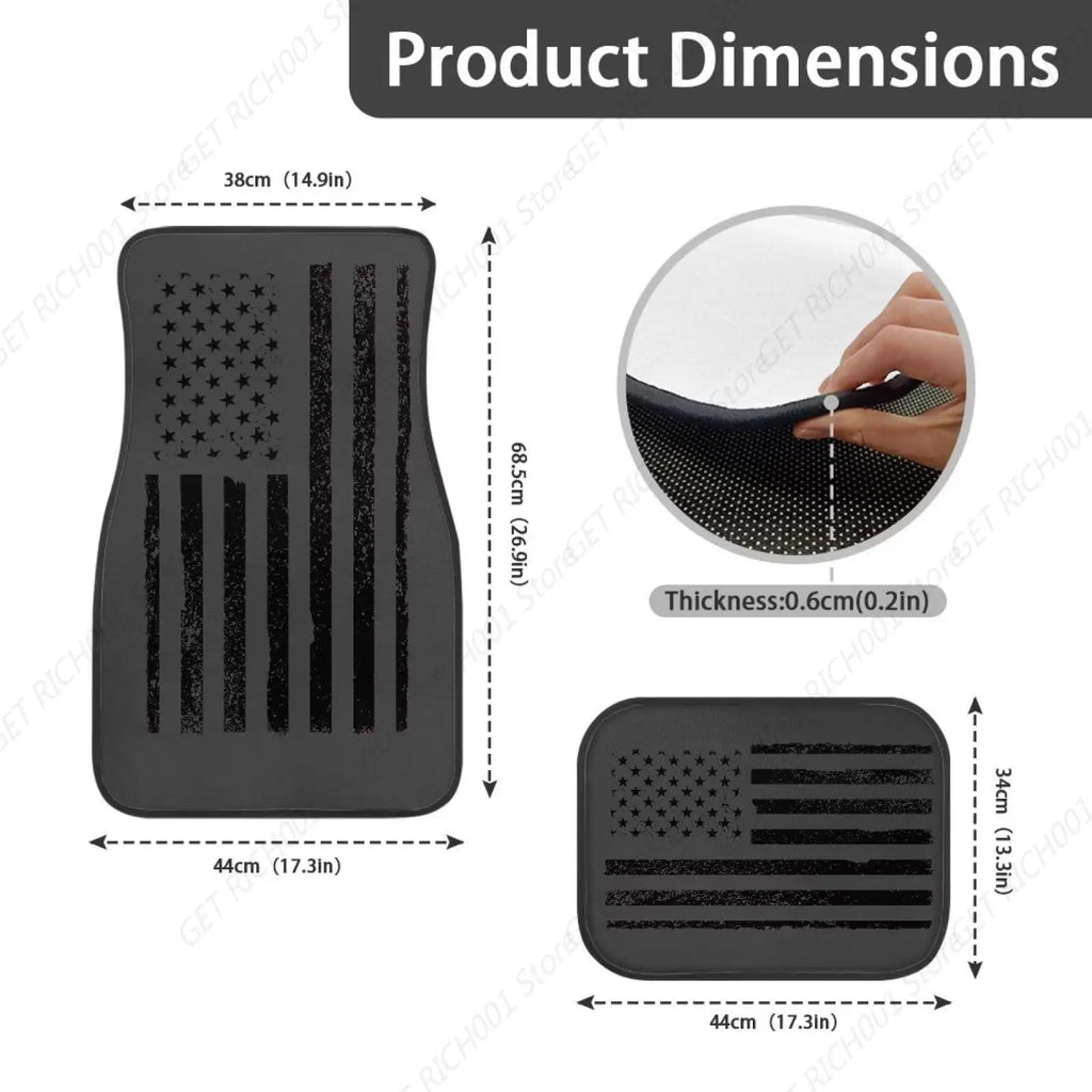 American Flag Car Floor Mats – 4-Piece Heavy-Duty Set Car Floor Mats HIP