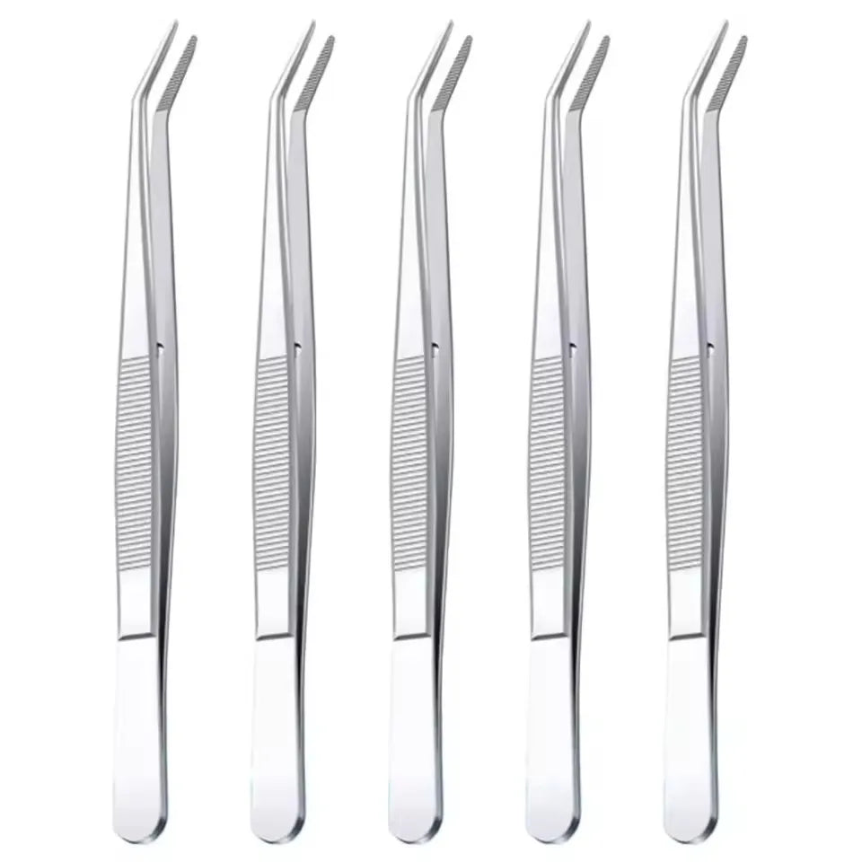 Stainless Steel Curved Serrated Tweezers – 1/2/5 Pack | RUZOFO Precision Tweezers Set HIP