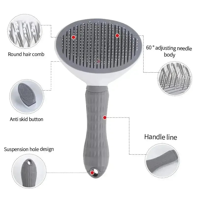 One-Click Self-Cleaning Pet Slicker Brush for Dogs & Cats Pet Grooming Brush HIP