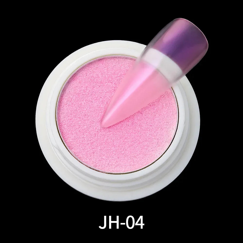 Aurora Nail Glitter Powders Pearl Shimmer Pigment Solid Mirror Rub Dust Brush Dipping Chrome Nail Art Decor Manicure Powder HIP JH04
