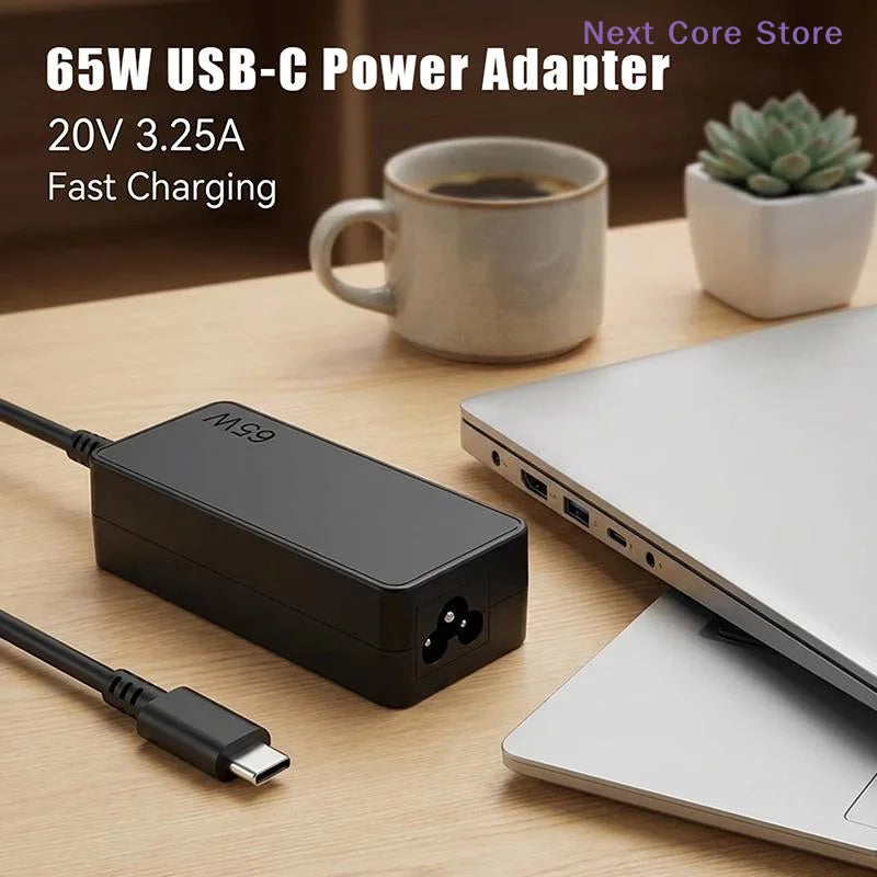65W USB-C Laptop Charger – 20V 3.25A Type-C Power Adapter Laptop Power Adapter HIP