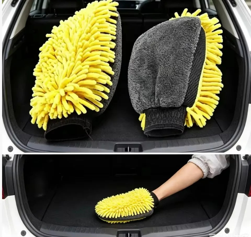 Microfiber Chenille Car Wash Mitt – Double-Sided Glove Car Wash Mitt HIP