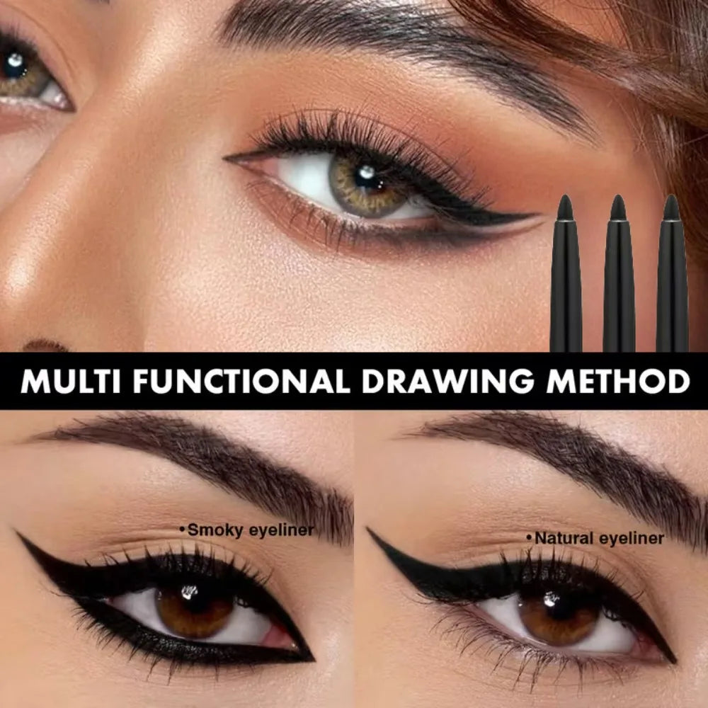 1/3pcs/Silky Black Brown Eyeliner Smooth Waterproof and Sweatproof Long-lasting Lying Silkworm Lower Eye Lash Pen Makeup HIP
