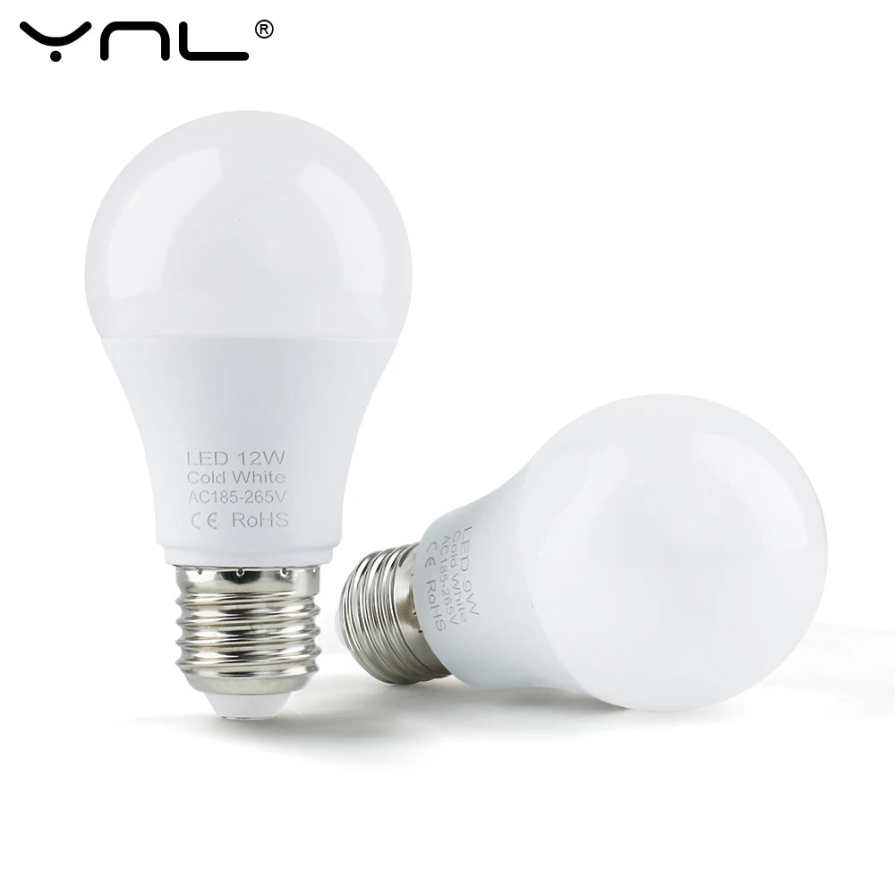 YNL E27 LED Bulb 3W–18W Globe Lamp Cool & Warm White 220V LED Globe Bulb HIP Cold Light 15W