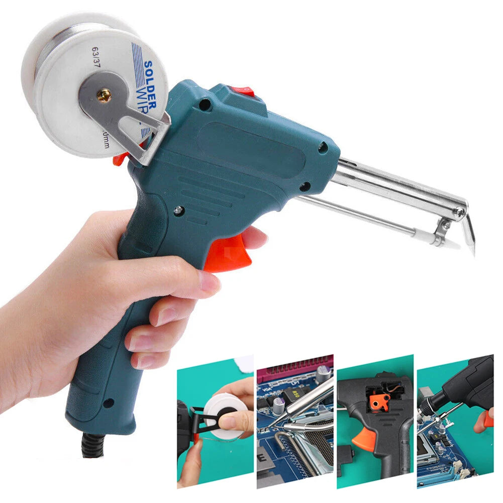 Electric Soldering Iron Gun Hand-held Internal Heating Soldering Iron Automatically Send Tin Gun Soldering Welding Repair Tool HIP