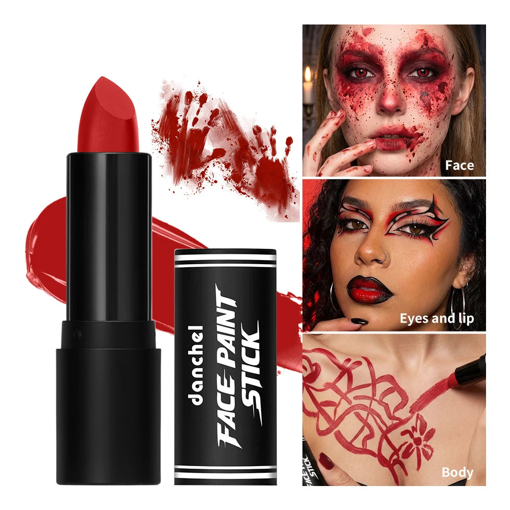 2pcs 6 Colors Cream Face Body Paint Stick Blendable Eyeblack Tube Face Painting Sticks for Halloween Cosplay Joker Costume Party HIP