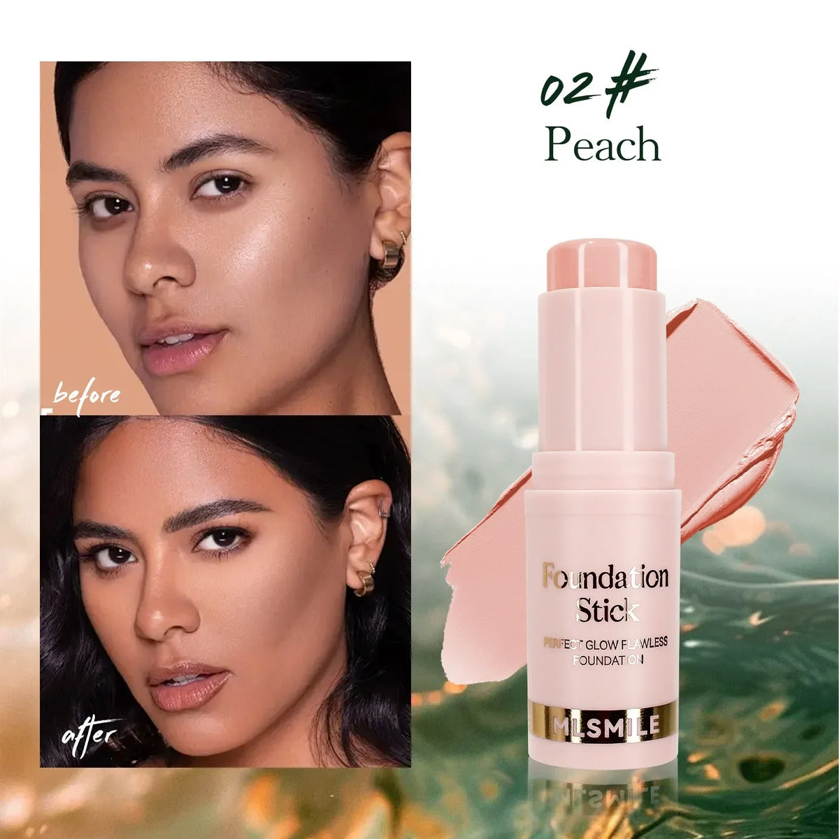 Matte Foundation Stick Oil Control Primer BB Cream Medium Coverage Light Bronzer Sculpt Face Outline Contour Brighten Concealer HIP 02