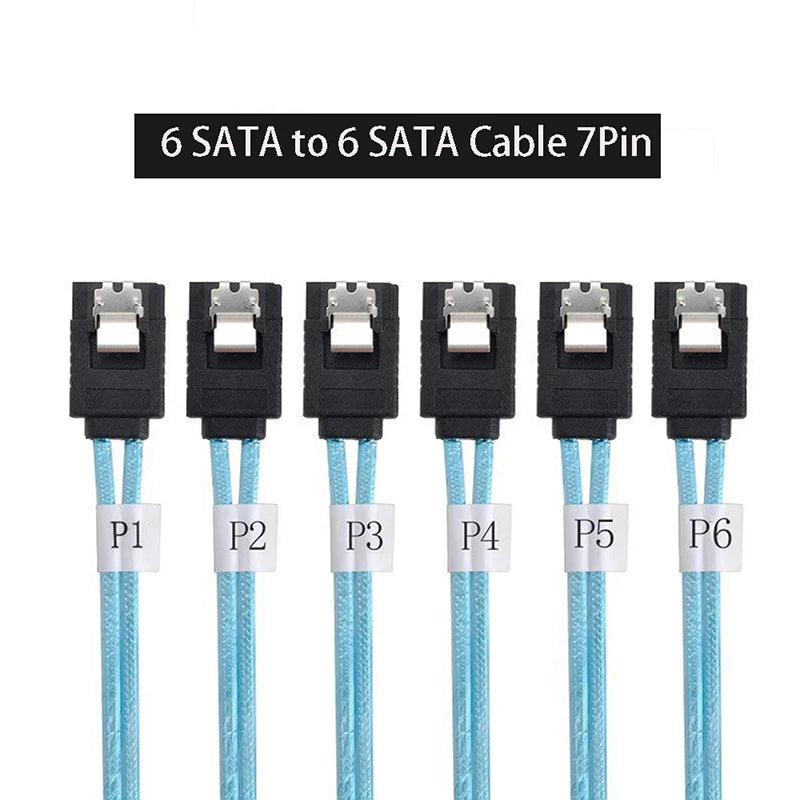 6-Pack SATA 3.0 7-Pin SSD Cable Splitter & Adapter | OULLX SATA Cable Adapter HIP