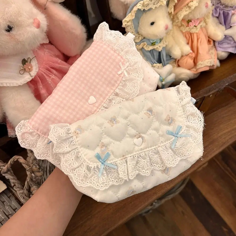 Kawaii Lace Ruffle Flip Pencil Case – Large Capacity Pouch Pencil Case Pouch HIP