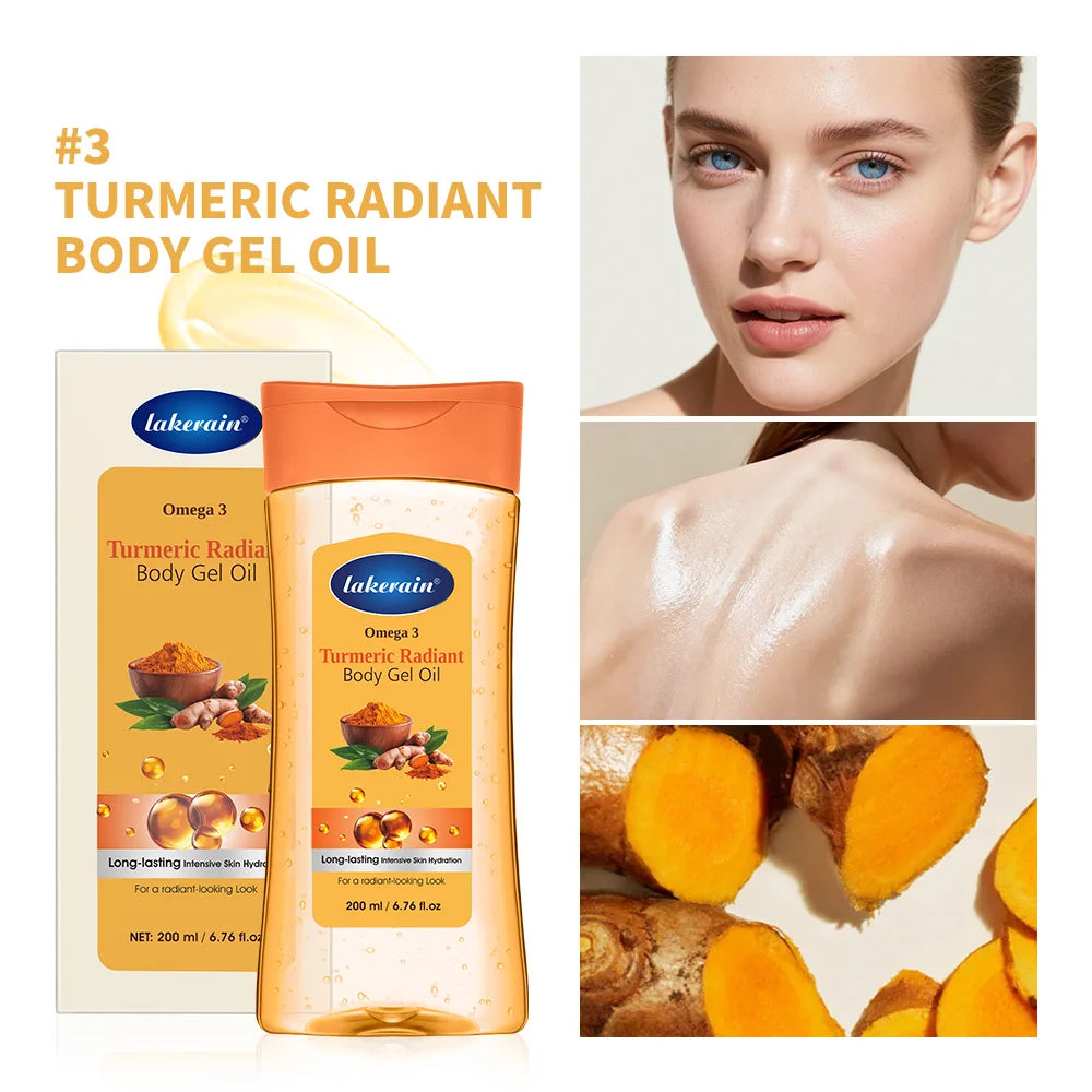 Turmeric Cocoa Oil Body Lotion 200ml Vitamin B3 Vitamin C Brightening Glow Body Gel Moisturizer For Dry Skin HIP 3Turmeric