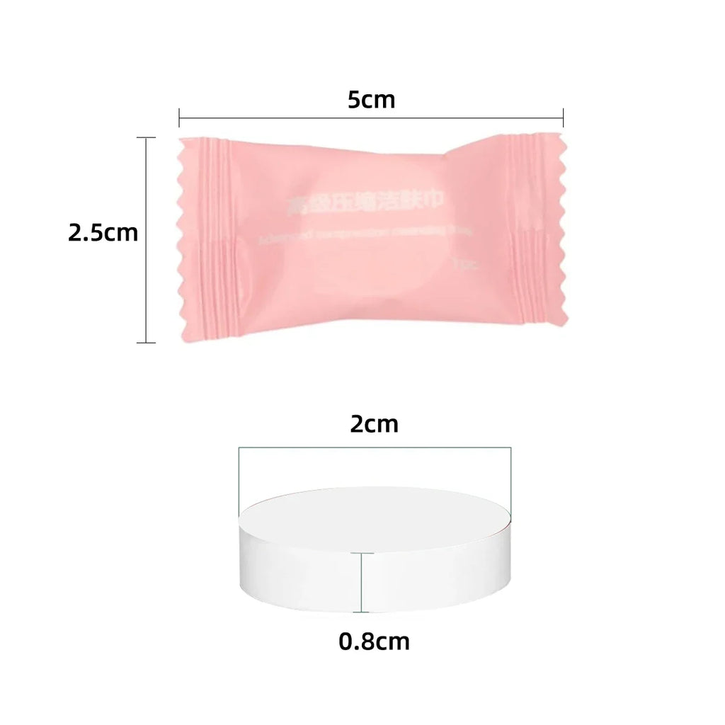 100-Pack Compressed Coin Towels – Portable Cotton Face Towels Compressed Travel Towels HIP