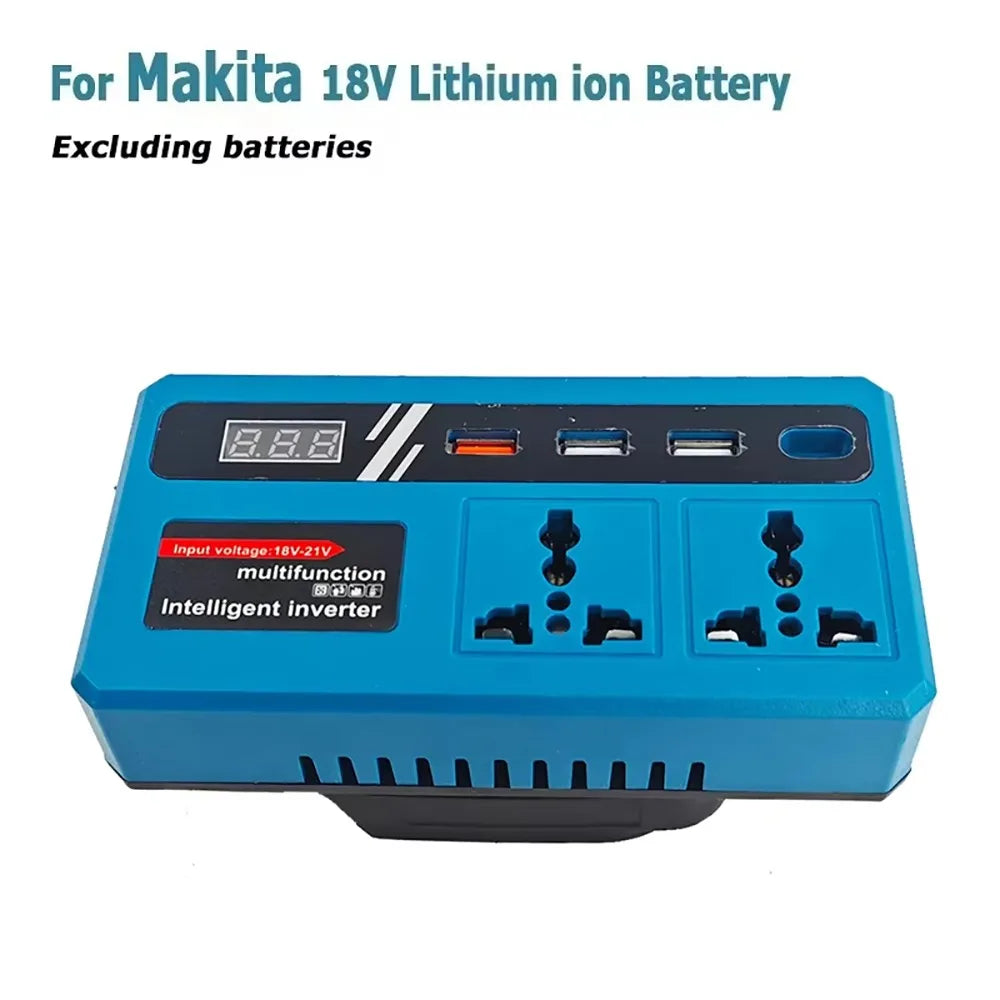120W Battery Inverter 18V–21V to 220V AC with USB & Type-C Power Battery Inverter HIP Style 1