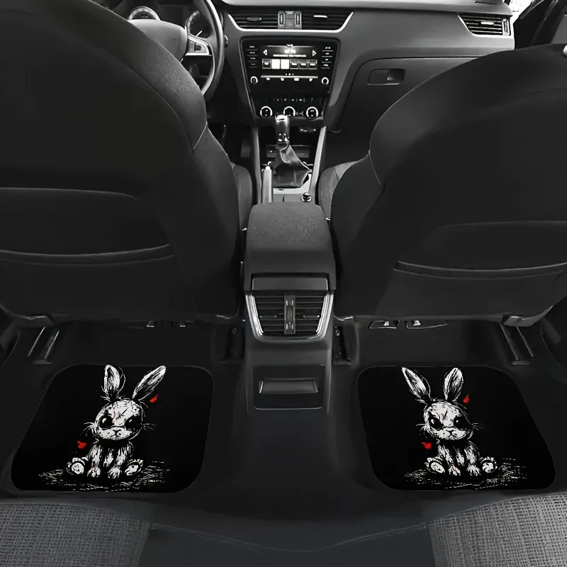 4-Piece Gothic Rabbit Car Floor Mat Set – Front & Rear Car Floor Mat Set HIP
