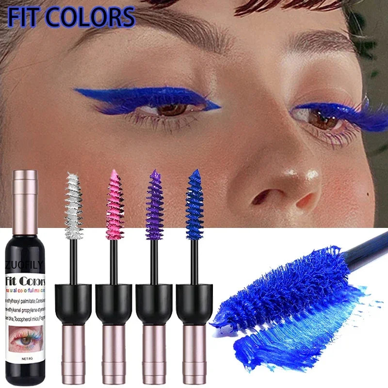 Wine Bottle 4D Silk Fiber Eyelash Mascara Waterproof Fast Dry Eyelashes Curls Extension Makeup Eyelashes Waterproof Blue Ink HIP