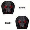 2-Pack Wolf Pattern Car Headrest Covers – Dustproof Set Car Headrest Covers HIP black