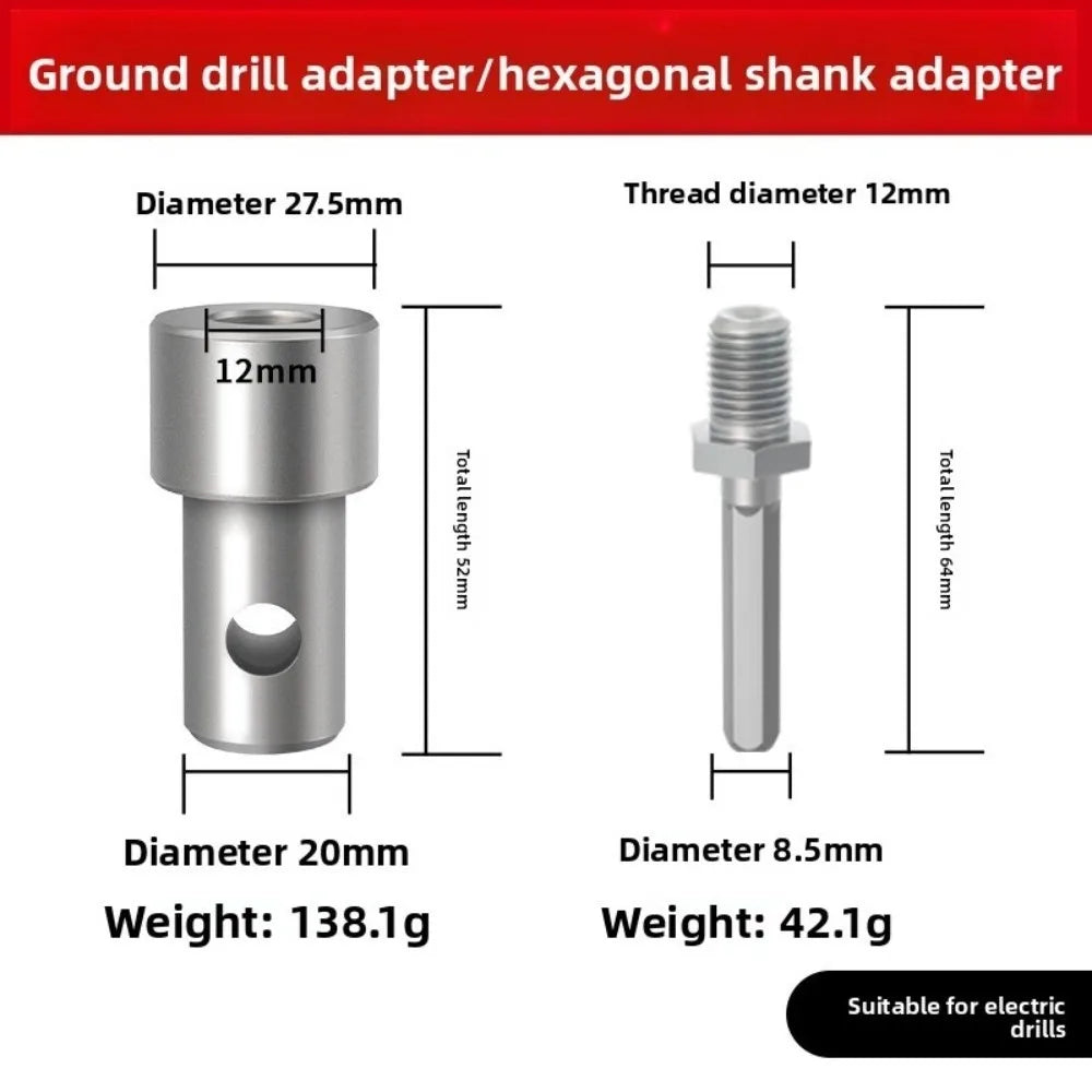 Garden Earth Auger Drill Adapter – Round, Square & Hex Shank Drill Adapter HIP hexagonal handle