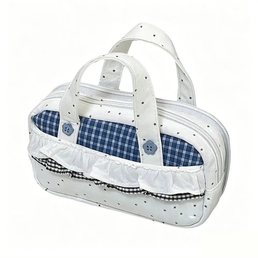 Korean Plaid Star Pencil Case – Large Capacity Itabag Pouch Pencil Case Pouch HIP