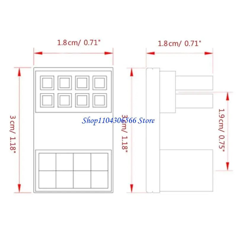 GPU PCIe 8-Pin 180° U-Turn Power Adapter Board for Desktop PCIe Power Adapter HIP