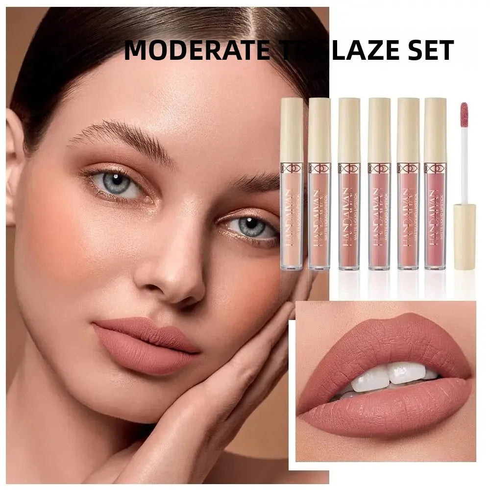 Handaiyan 6-Pc Matte Velvet Liquid Lipstick Set – Waterproof Liquid Lipstick Set HIP
