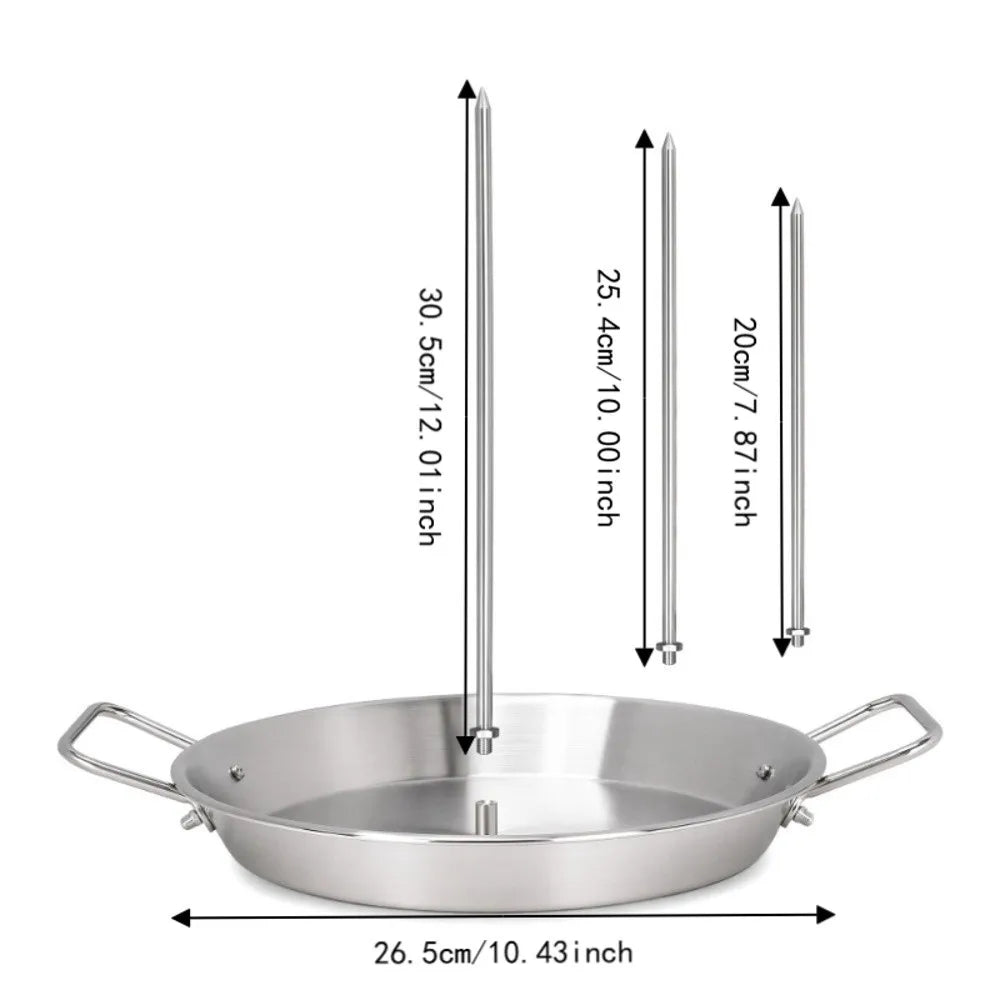 Stainless Steel Vertical Skewer & Al Pastor Roasting Pan Set Vertical Skewer Roasting Set HIP