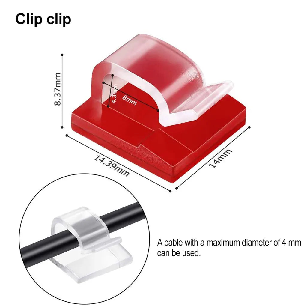 Self-Adhesive Cable Organizer Clips – Wall Mount Wire Holder Cable Management Clips HIP
