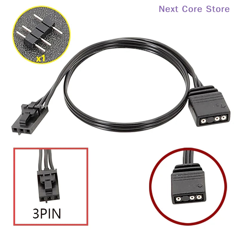 Corsair RGB to ARGB Adapter Cable – 4-Pin to 3-Pin, 28cm RGB Adapter Cable HIP