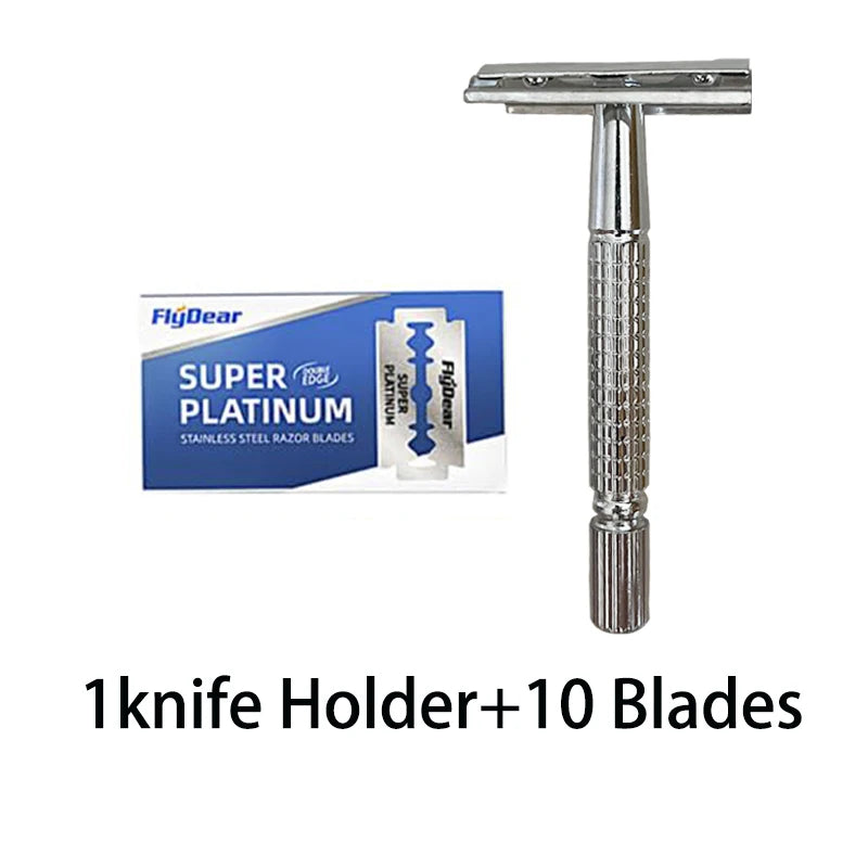 Double Edge Safety Razor Set – Classic Men's Shaving Kit Safety Razor Set HIP C576-1Razor 10Blades