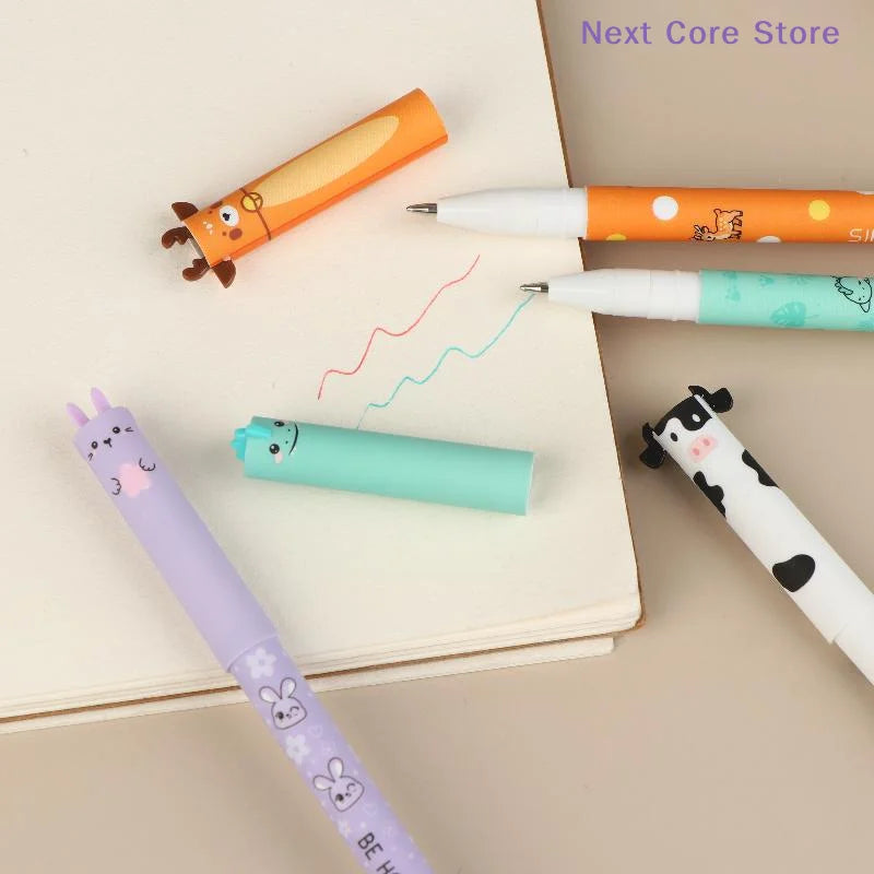 8-Pack Colorful Erasable Gel Pens – Animal Design 0.5mm Erasable Gel Pen Set HIP