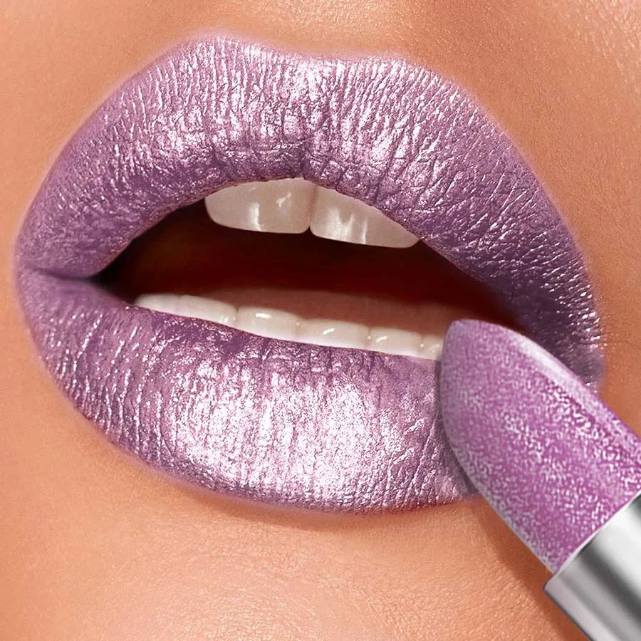 KAFURUX Glitter Metallic Lipstick – Pearlescent Lip Tint Metallic Lipstick HIP