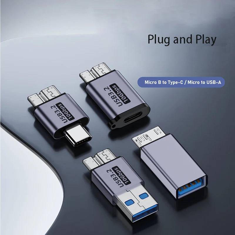 Micro B to USB-C & USB-A Adapter for HDD SSD Data Transfer USB Cable Adapter HIP