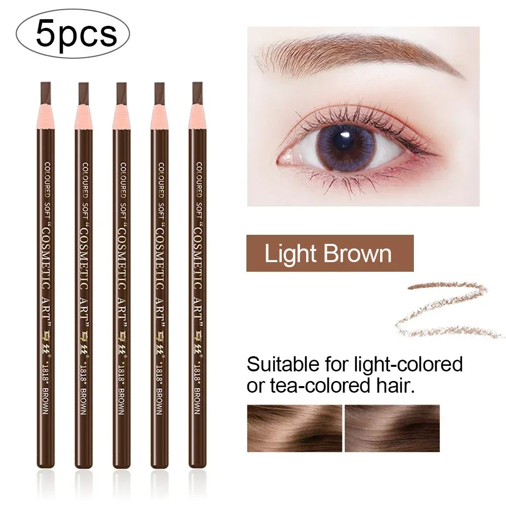 5-Piece Microblading Eyebrow Pencil Set – Waterproof Tint Eyebrow Pencil Set HIP meibi12qiankase5Pcs