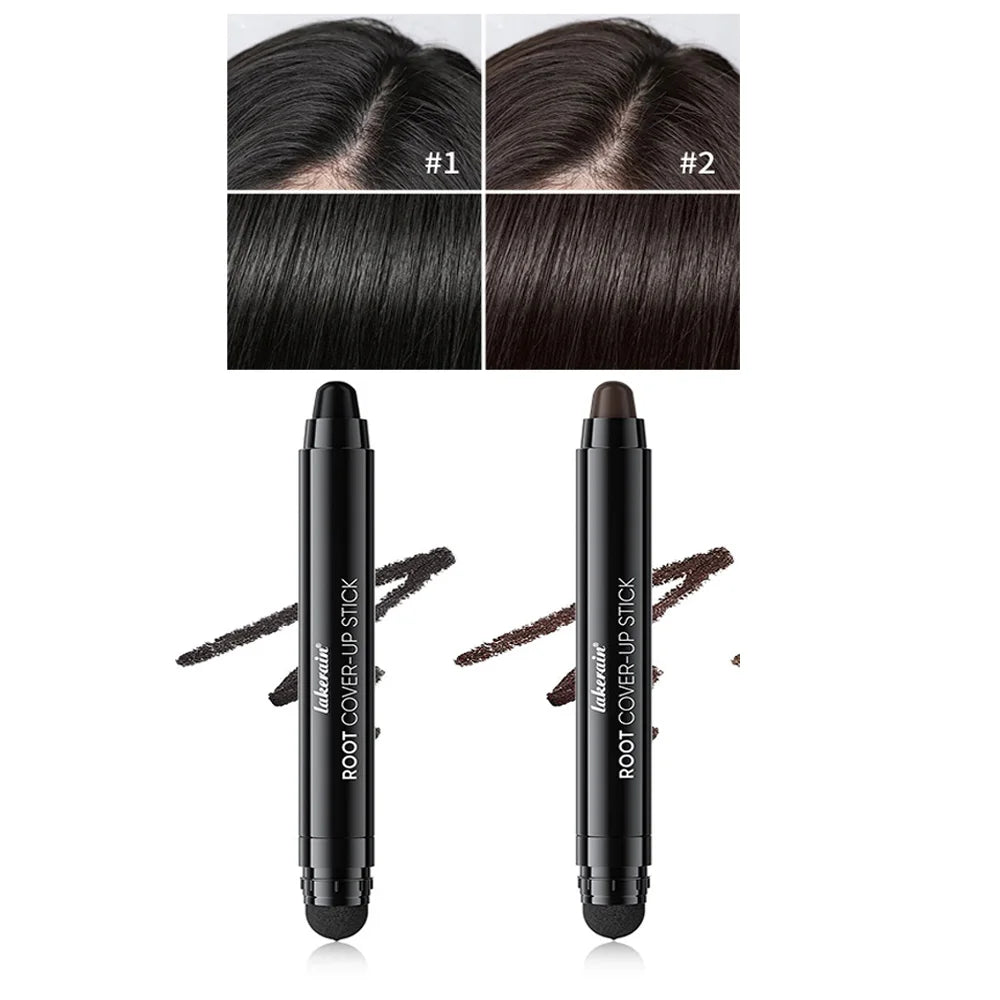 Hair Line Stick Pen Waterproof Hair Dye Pen & Brush Instantly Cover Grey White Hair Natural Hair Filling Hairline Shadow Makeup HIP BLACK and BROWN