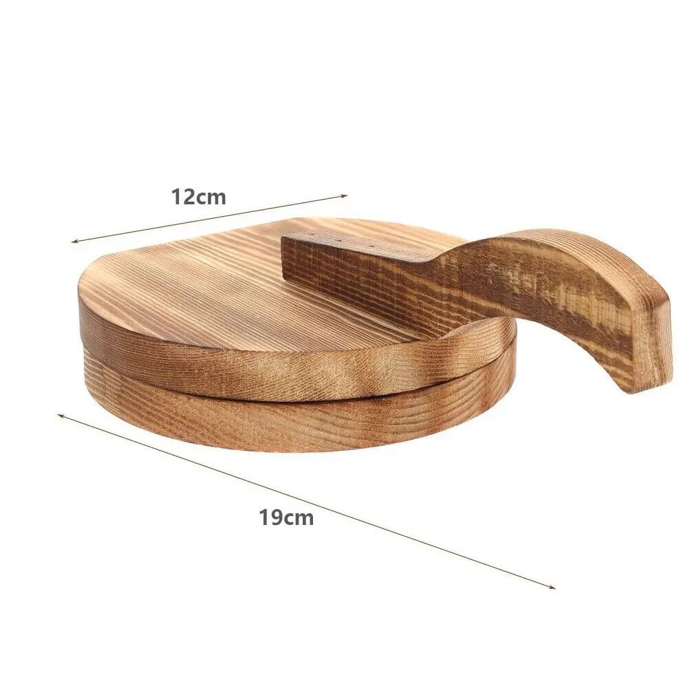 Wooden Dumpling Wrapper Presser – Round Dough Pressing Tool Dumpling Dough Presser HIP