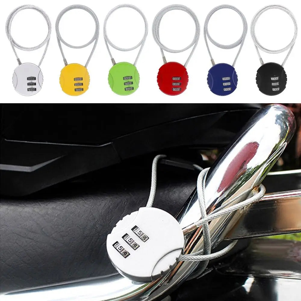 Wire Rope Digit Combination Padlock – Motorcycle Helmet Lock Combination Cable Lock HIP