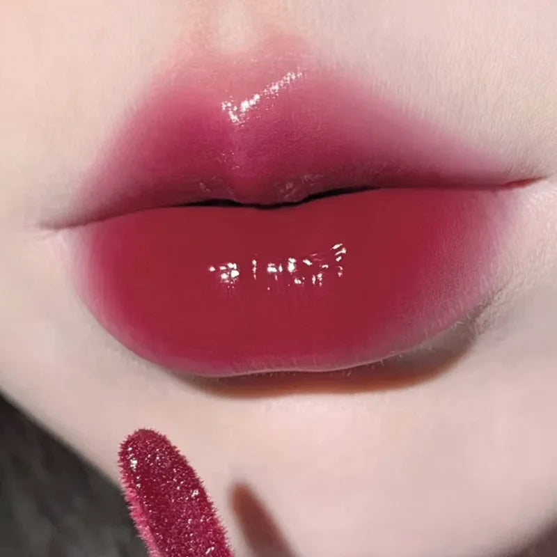 New Jelly Mirror Lip Glaze Transparent Water Glossy Lipgloss Mocha Brown Liquid Lipstick Moisturizing Lasting Red Lip Tint Stain HIP 03