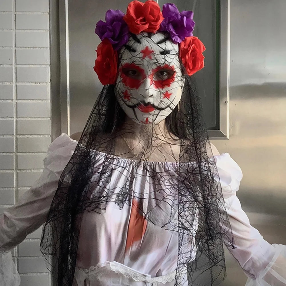 New Halloween Terror Mask Mexican Day of the Dead Makeup Ball Mask cosplay Performance Carnival Party Halloween Decoration HIP